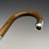 1922 British Antique Gentleman's Walking Stick, Brown Handle, Pure Silver Decoration, Curved Handle, 92cm